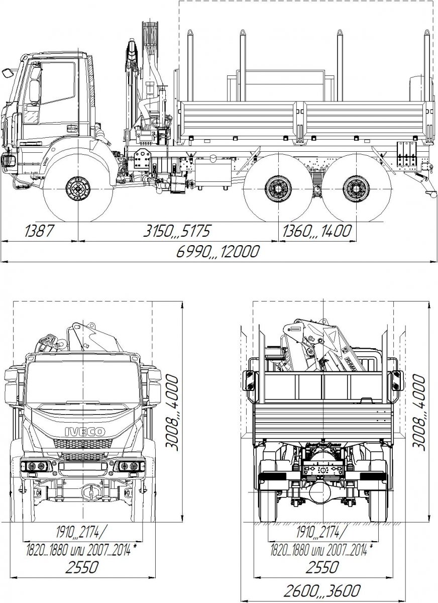 ОТТС: Автомобиль с бортовой платформой на шасси IVECO-AMT (ИВЕКО) (6x6,  6х4) | «УралСпецТранс»