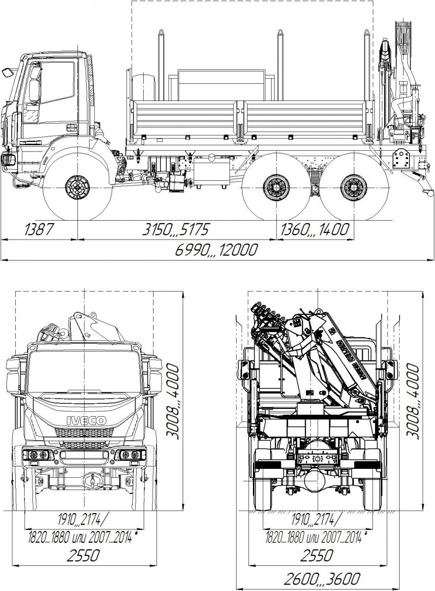 ОТТС: Автомобиль с бортовой платформой на шасси IVECO-AMT (ИВЕКО) (6x6,  6х4) | «УралСпецТранс»