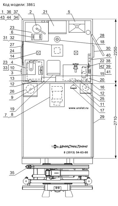 Типовая планировка АНРВ Камаз 43118 с КМУ ИМ-95